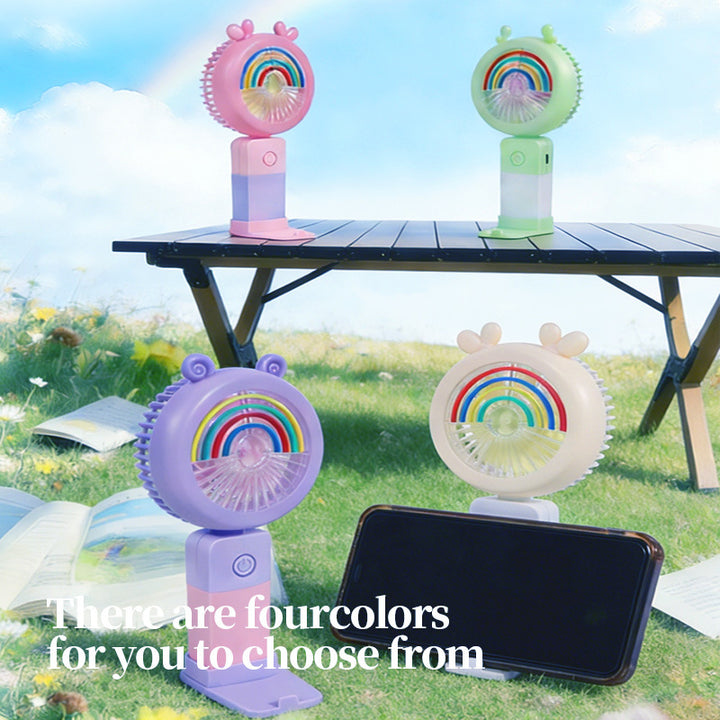 Unisex Portable Hand Fan with Colorful LED Light Effects Stornfield