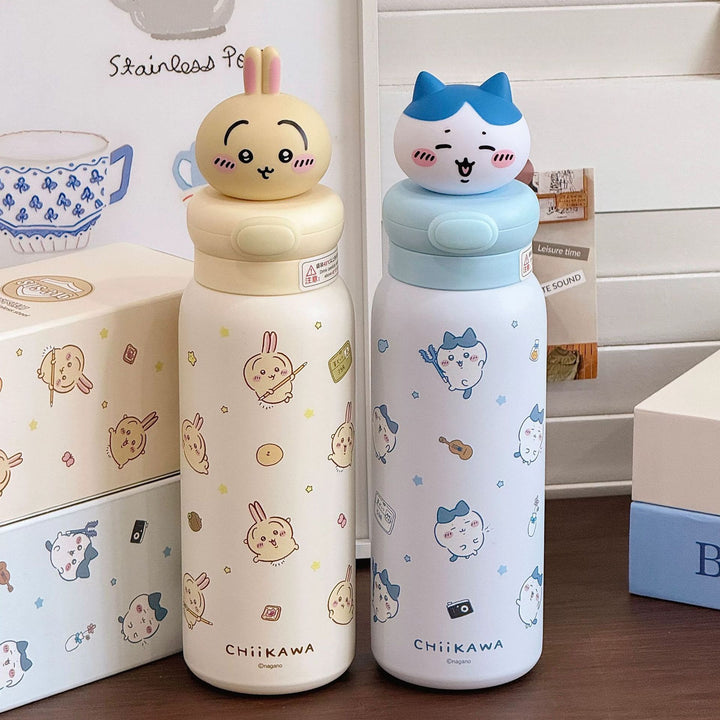 Women Stainless Steel Water Bottle with Interactive Animal Head Design Stornfield