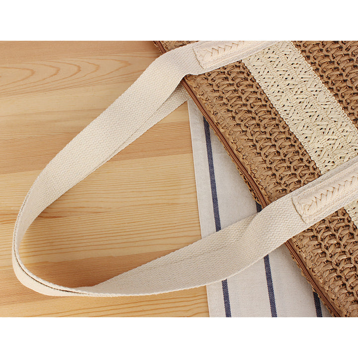 Shopping basket in modern wicker design with sturdy carrying handles Stornfield
