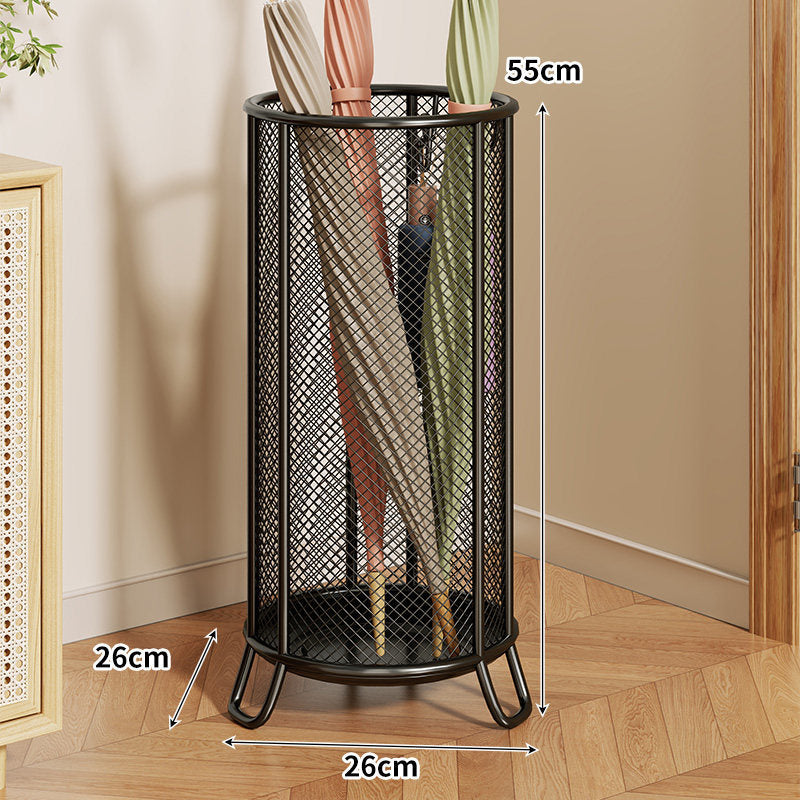 Freestanding Metal Mesh Umbrella & Walking Stick Holder with Raised Ring Base