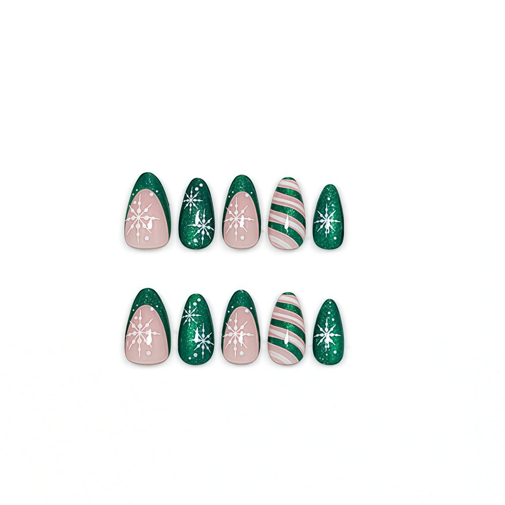 Artificial Nail Set with Elegant Christmas Design Stornfield
