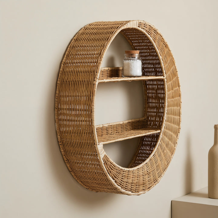 Wall shelf made of handcrafted willow material Stornfield