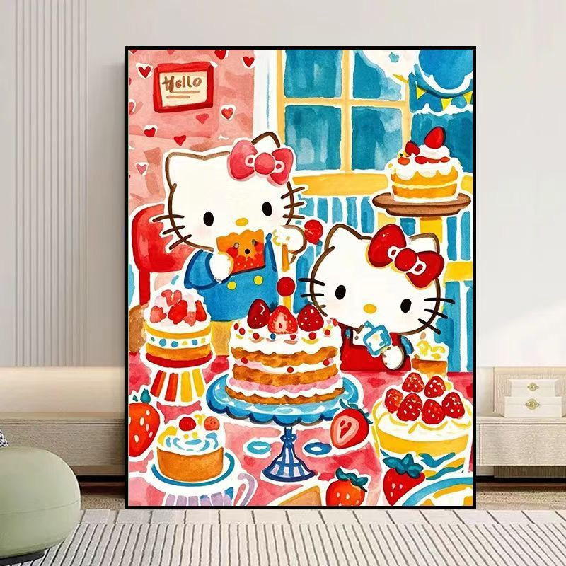 Whimsical Cat-Themed Canvas Art Print Stornfield
