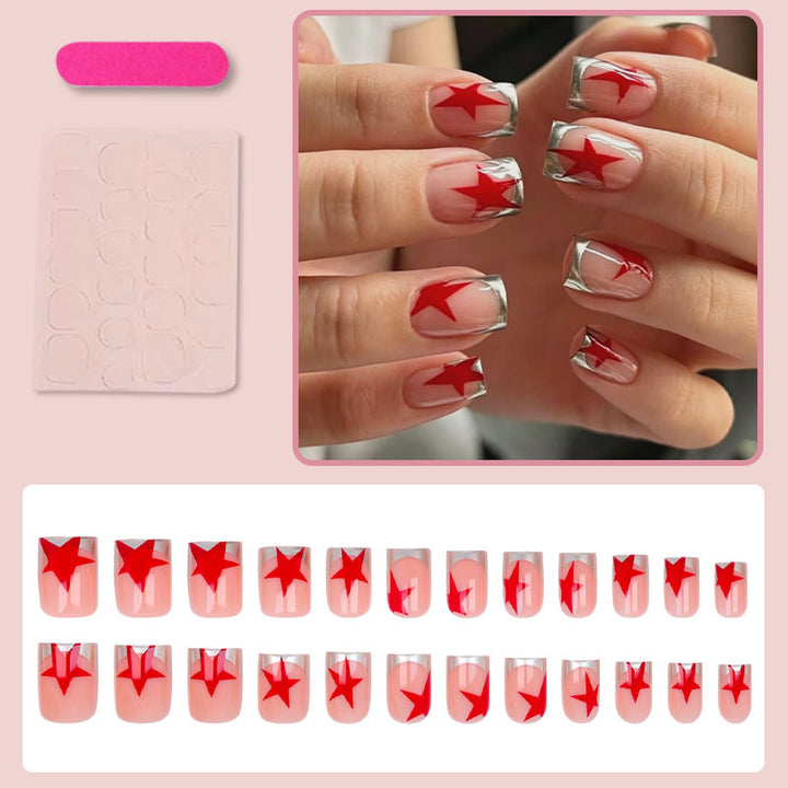 Acrylic nail set with glamorous star designs Stornfield