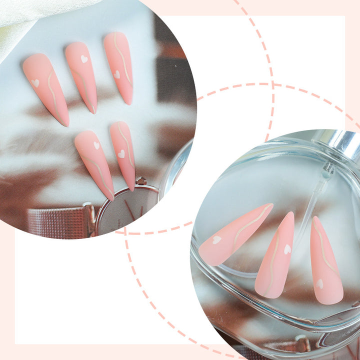 Elegant Heart Accent Press-On Nails Stornfield
