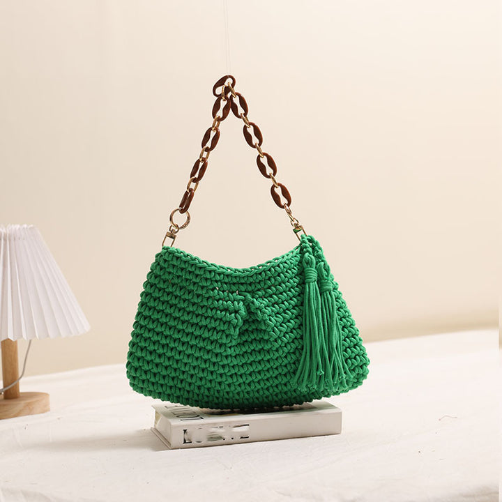Handcrafted macrame bag with fashionable fringes Stornfield