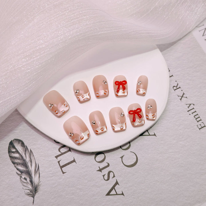 Elegant French Tip Press-On Nails Stornfield