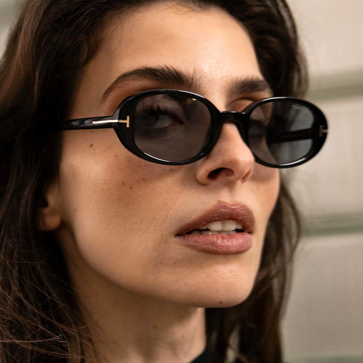 Ladies stylish oval sunglasses with golden details Stornfield
