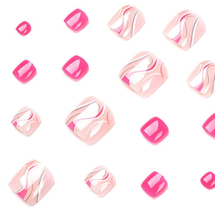Artful toenail design with creative wave accents Stornfield