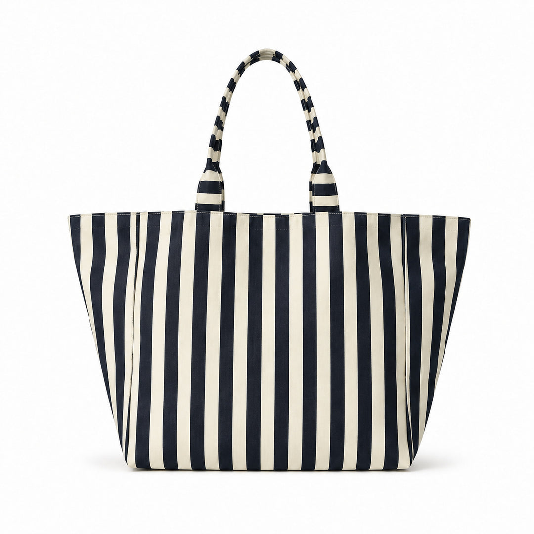 Beach bag with width, water-repellent stripes Stornfield