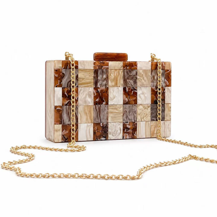 Intricate Patchwork Acrylic Clutch