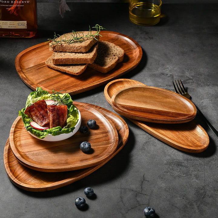 Elegant wooden serving platter with ergonomic design Stornfield