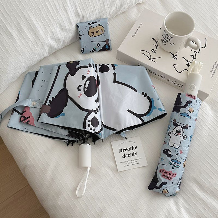 Women Folding Umbrella with Cute Animal Designs and Practical Carrying Case Stornfield
