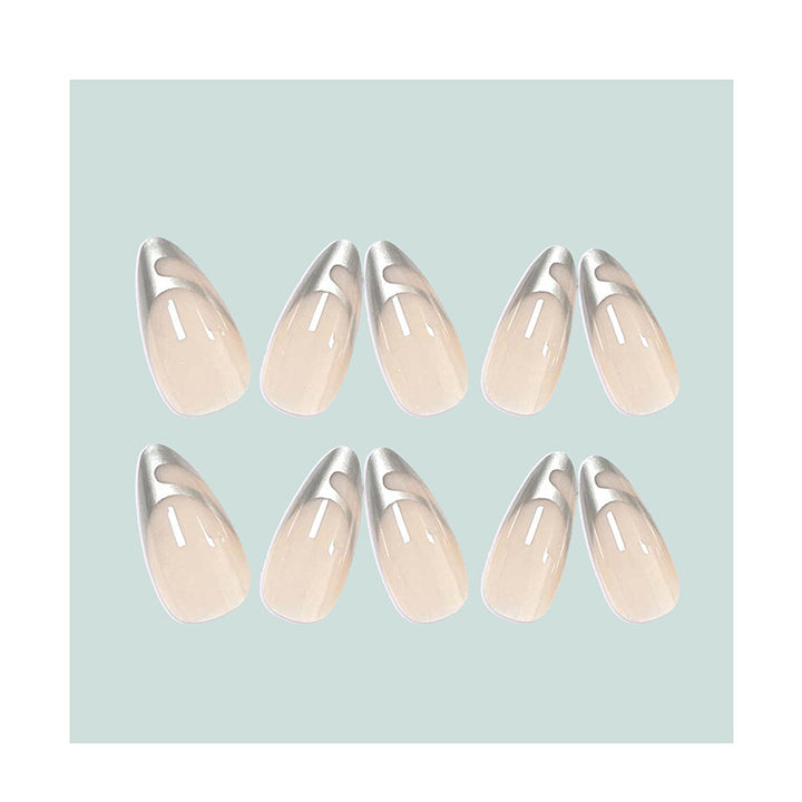 Exclusive Stiletto Artificial Nails with Metallic Accents Stornfield