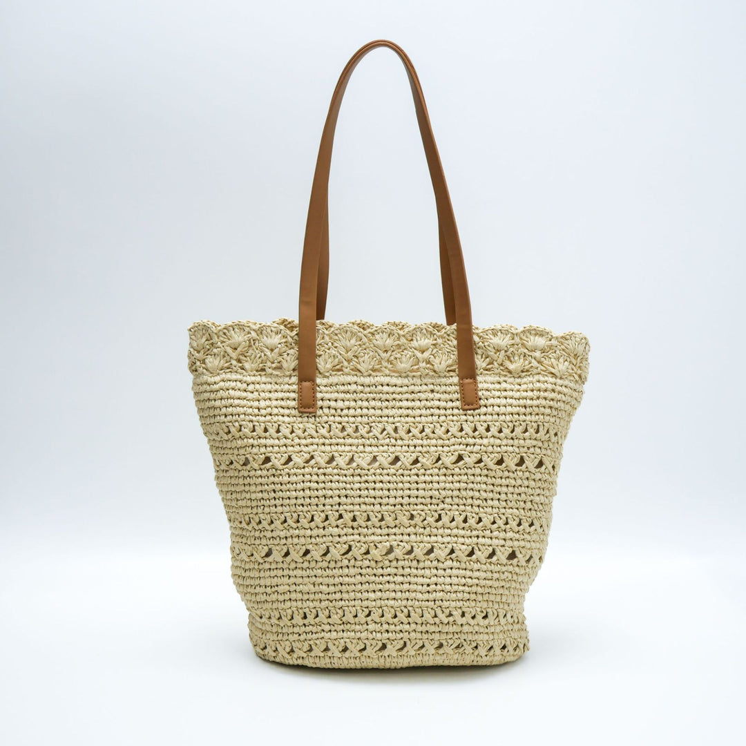 Handwoven tote bag with floral details Stornfield