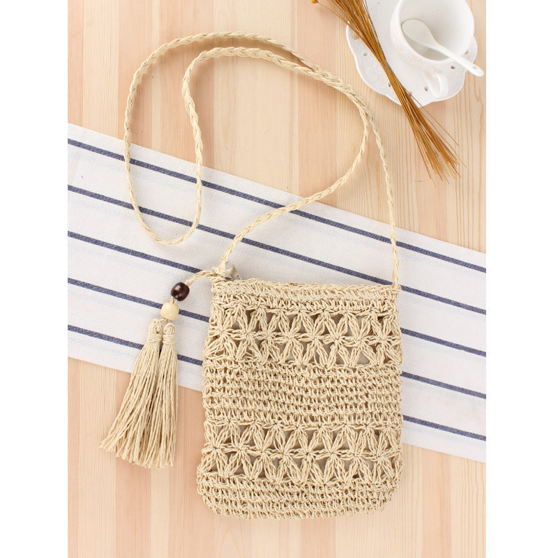 Handbag Made of Hand-Knotted Natural Material with Elegant Tassel Pendant Stornfield