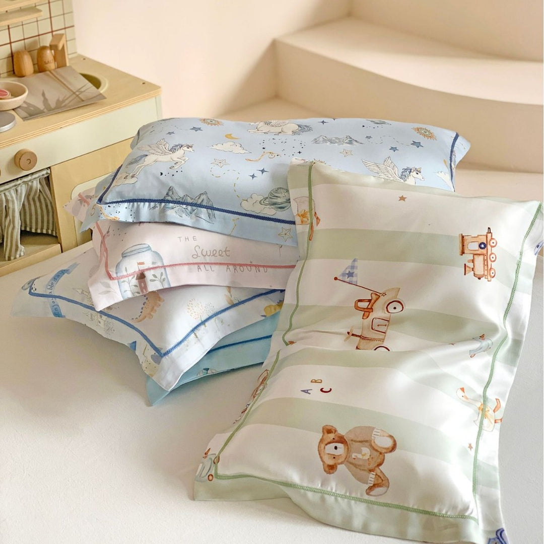 Muslin Security Blanket and Mini Pillow Set with Airplane Bear Print