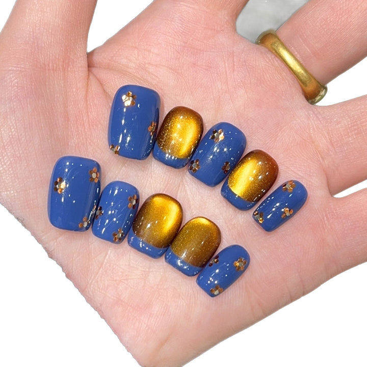Artificial nails with elegant gradient and sparkling accents Stornfield