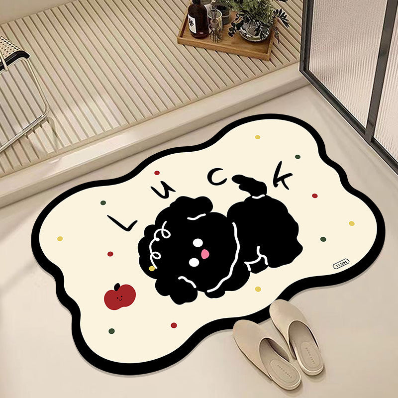 Cartoon-Inspired Plush Bath Mat for Bathroom