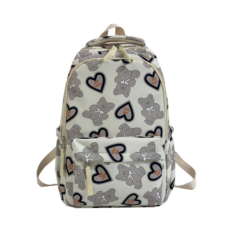 Backpack with Cute Bear Pattern and Functional Compartments Stornfield