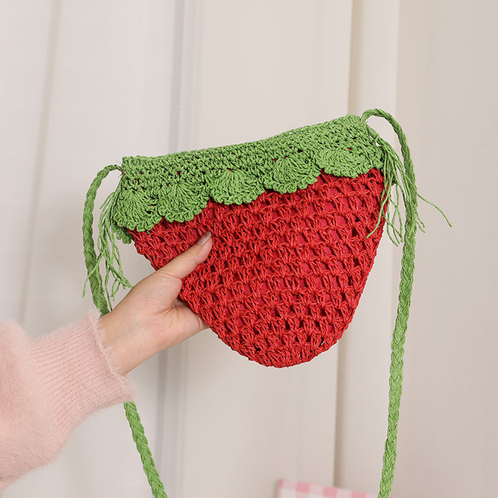 Handcrafted Shoulder Bag in Fruity Strawberry Design Stornfield