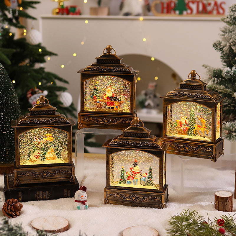 Nostalgic Christmas lantern with moving snowfall scene Stornfield