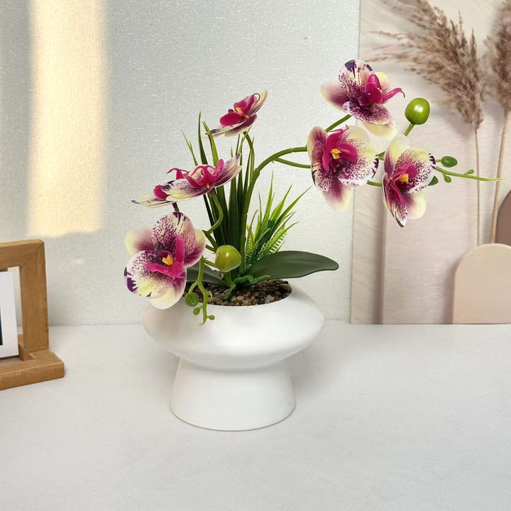 Elegant Artificial Orchid Floral Centerpiece