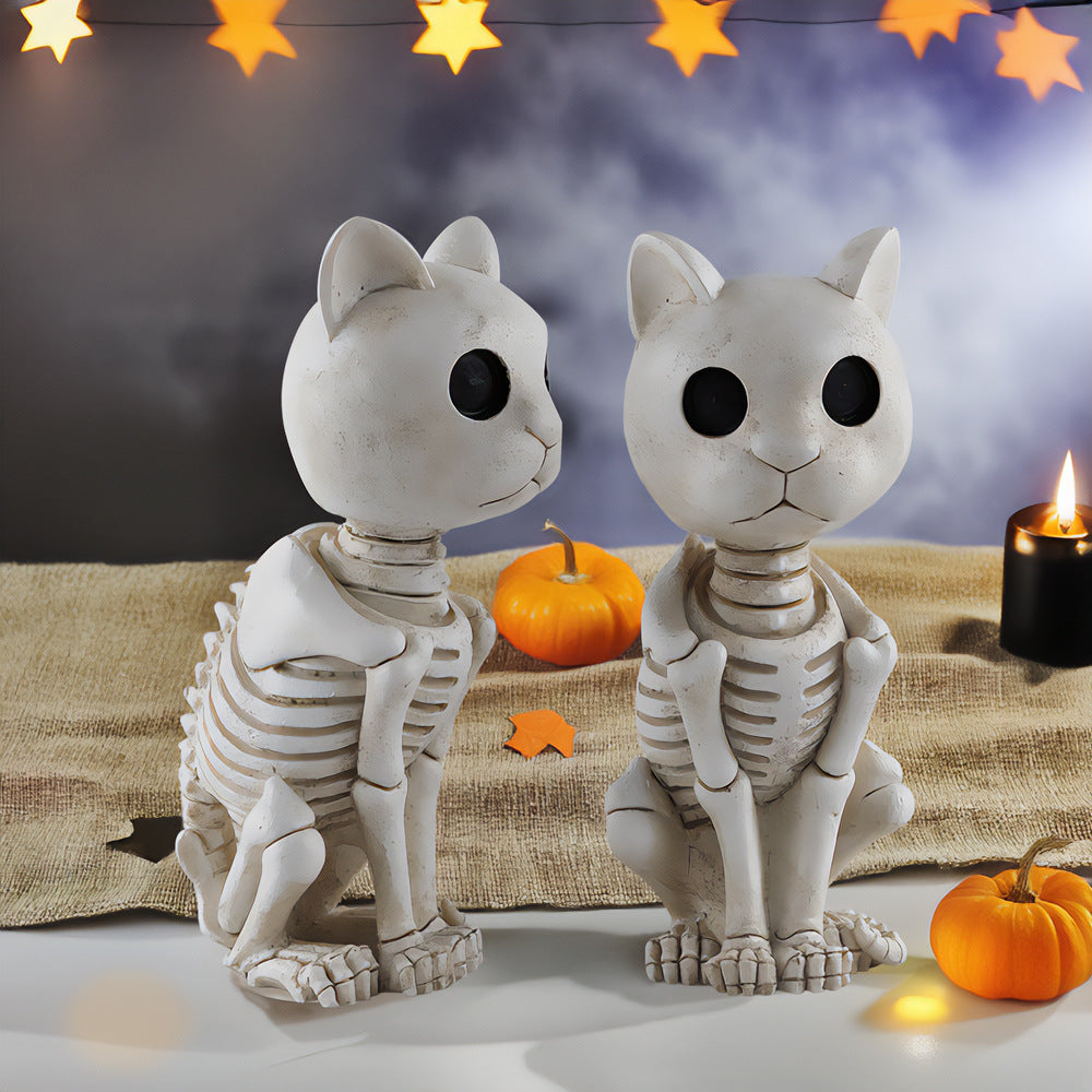 Decorative Skeleton Cat Figurine