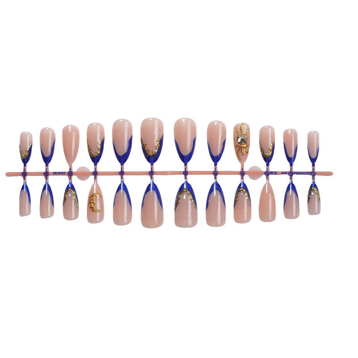 Nail art set with elegant gold-blue design Stornfield