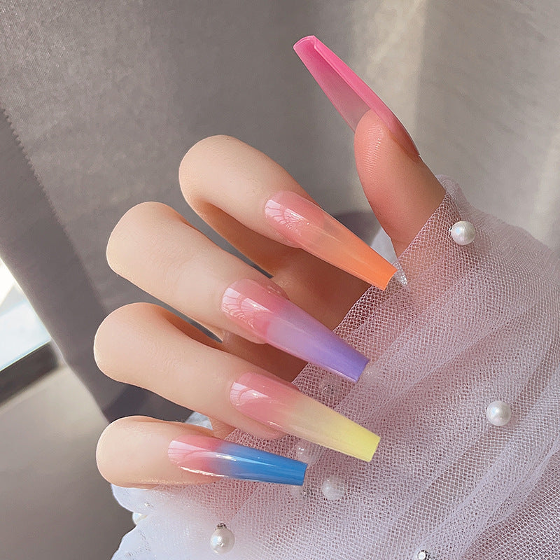Gradient Ombre Long Press-On Nails Stornfield
