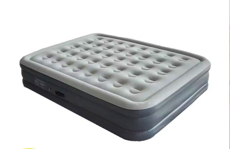 electric inflatable single air mattress with integrated auto pump, flocked tufted sleeping surface and raised edge support Stornfield
