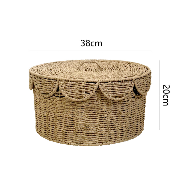 Rustic storage basket with lid Stornfield