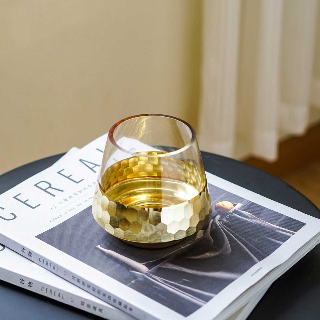 Realistic Faux Mixed Greenery Bouquet with Decorative Hammered Vase