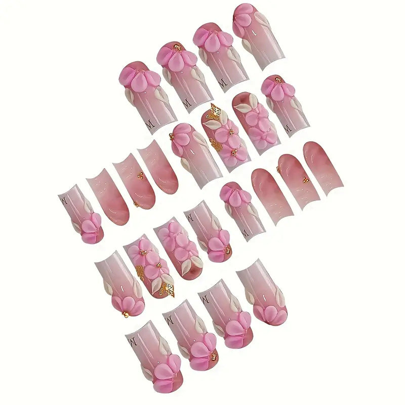 Floral-Accent Press-On Nail Art Stornfield
