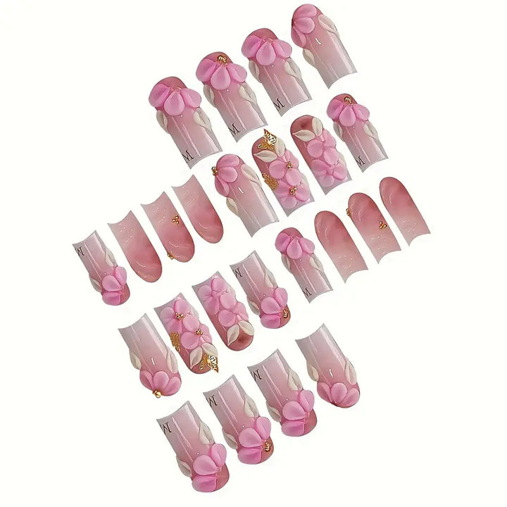Floral-Accent Press-On Nail Art Stornfield