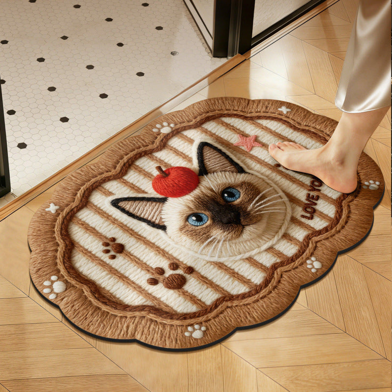 Creative Cat-Themed Bath Mat for Bathroom