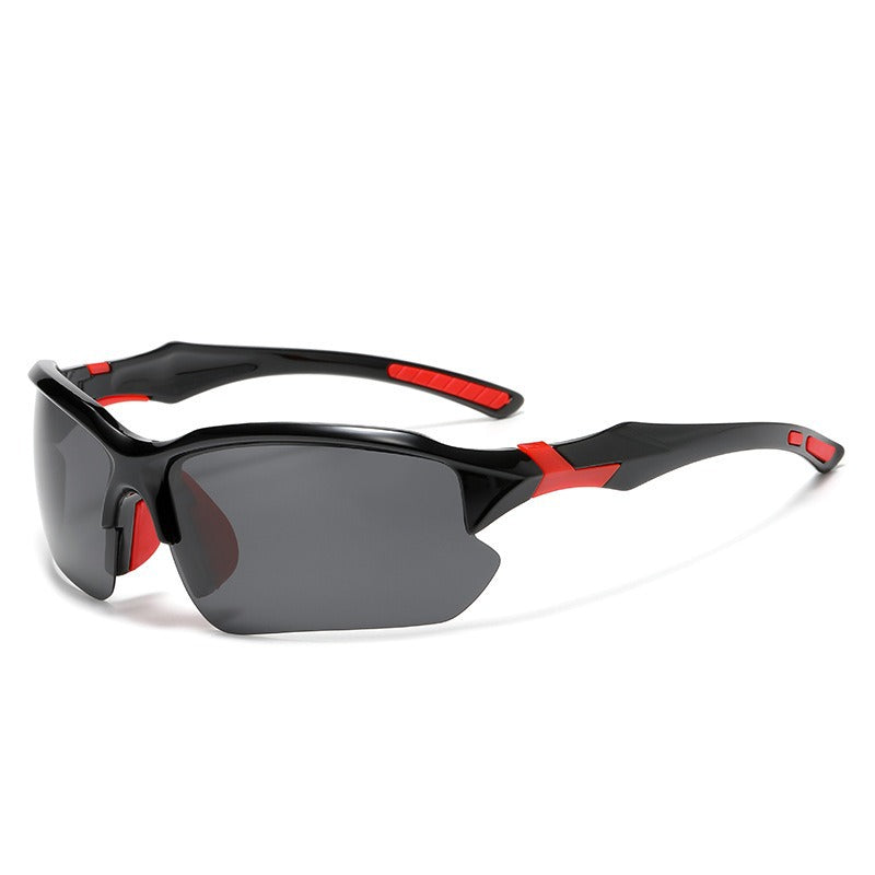 Unisex nan sporty performance sunglasses with semi-rim polarized UV protection anti-slip nose pads Stornfield