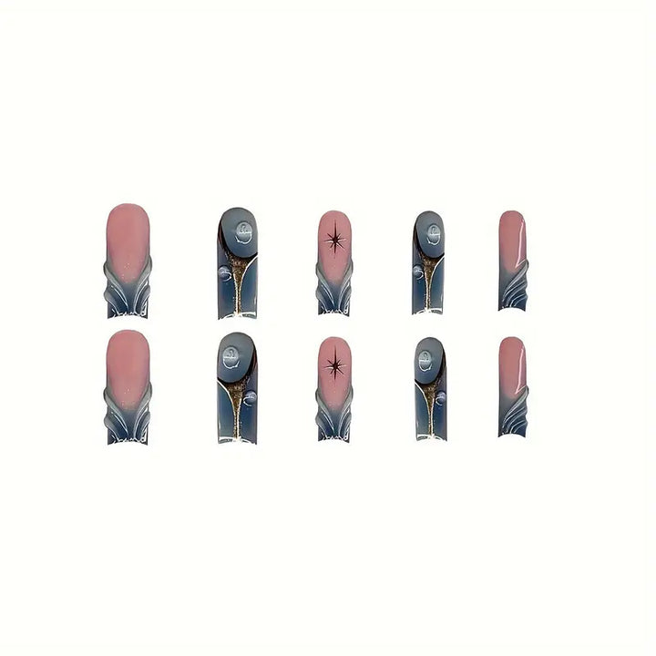 Artistic Abstract Press-On Nail Design Stornfield