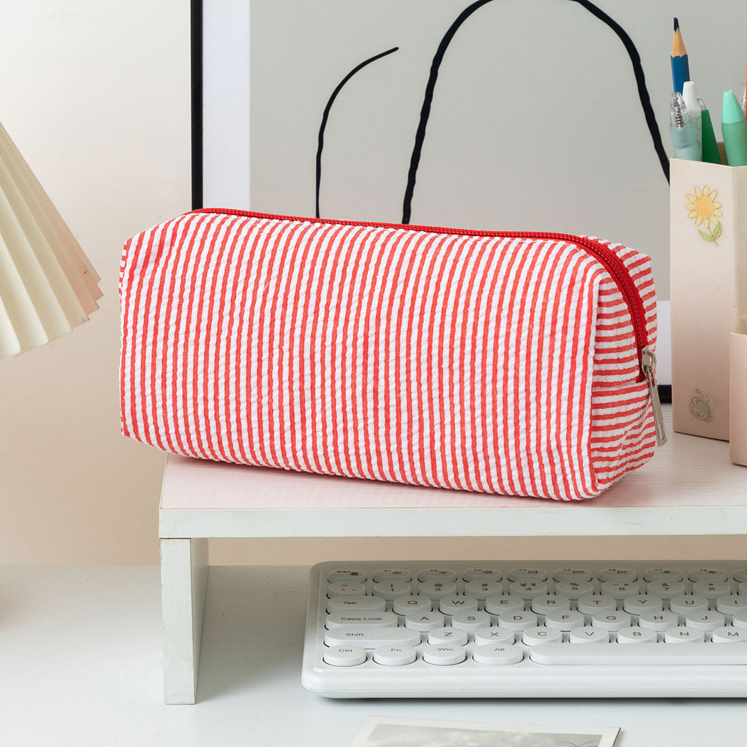 Striped Zippered Pencil Case Bag Stornfield