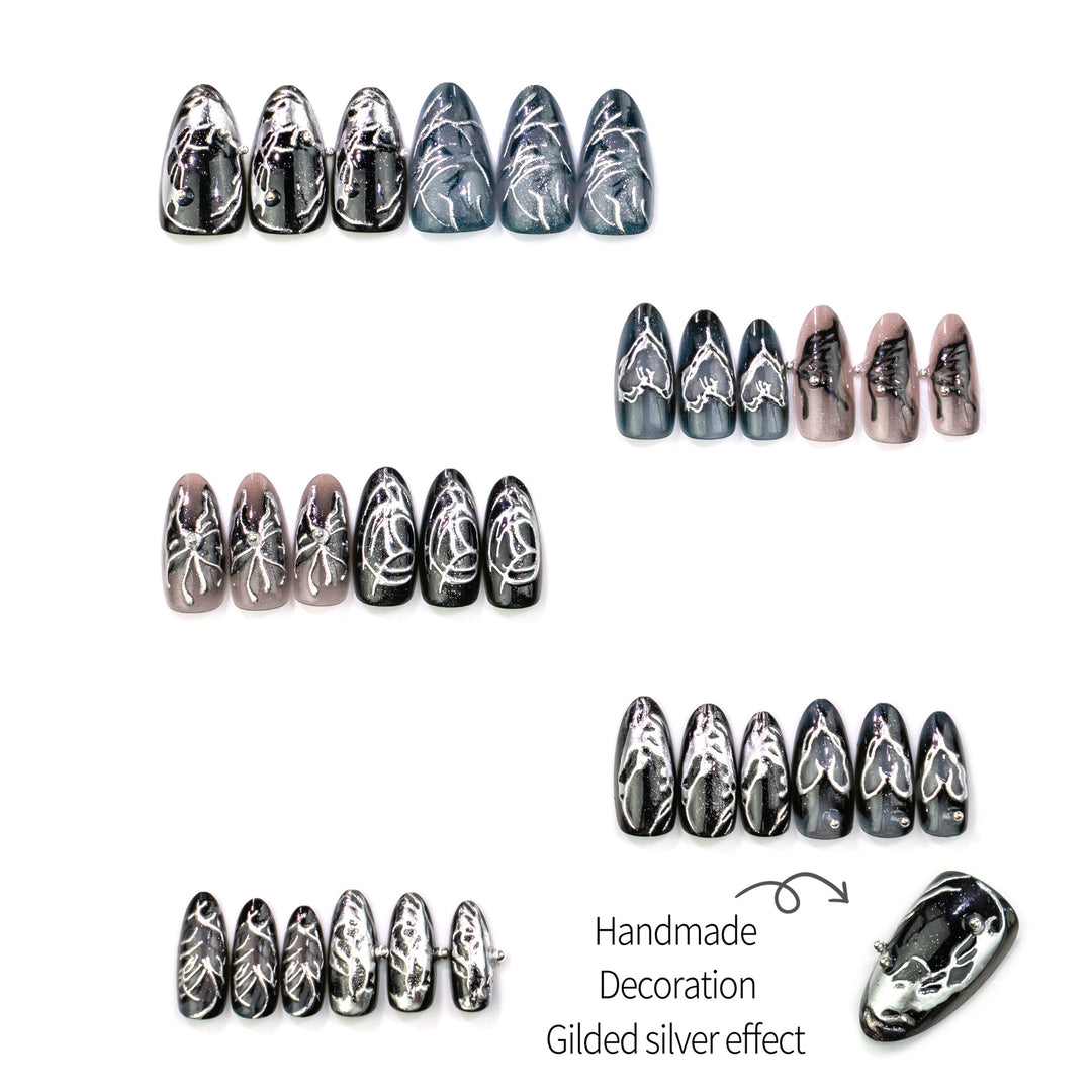 Manual Artistic Press-On Nail Set