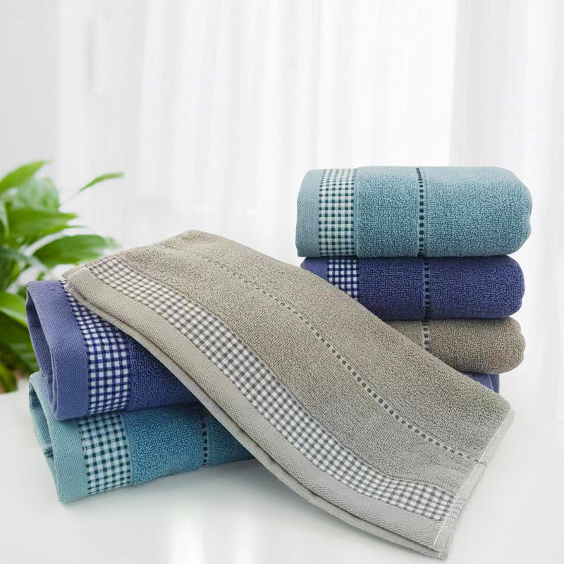 Terry Bath Towel with Fine Check Border Stornfield