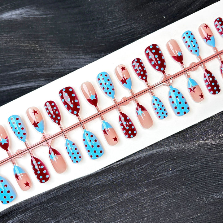 Playful Themed Press-On Nail Art Set