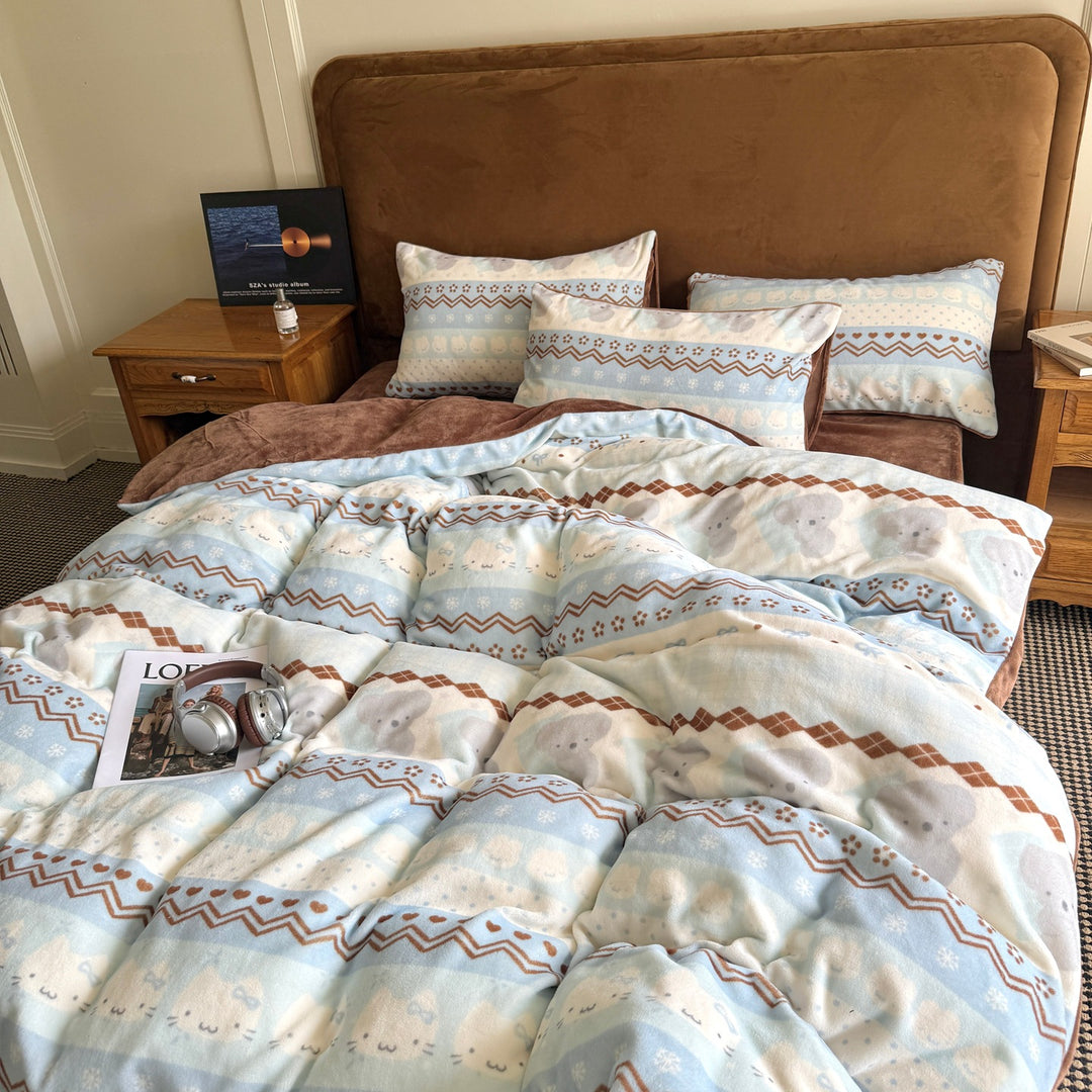 Cute Themed Flannel Bedding Set