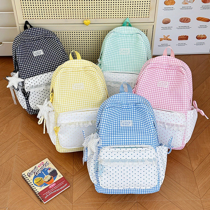 Stylish Gingham Pattern Backpack Stornfield
