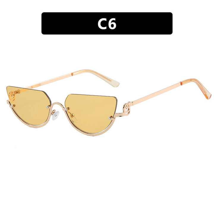 Ladies Cat-Eye Sunglasses with Gold-Colored Metal Frame and UV Protection Stornfield