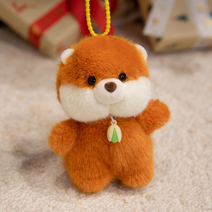 Plush Dog Bag Charm Keychain with Soft Faux-Fur Body & Loop Strap Stornfield