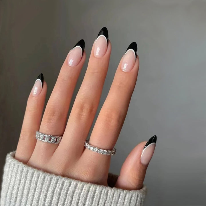 Elegant Stiletto French Tip Press-On Nails Stornfield