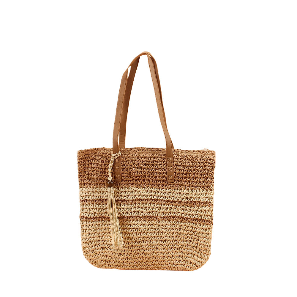 Structured straw tote bag Stornfield