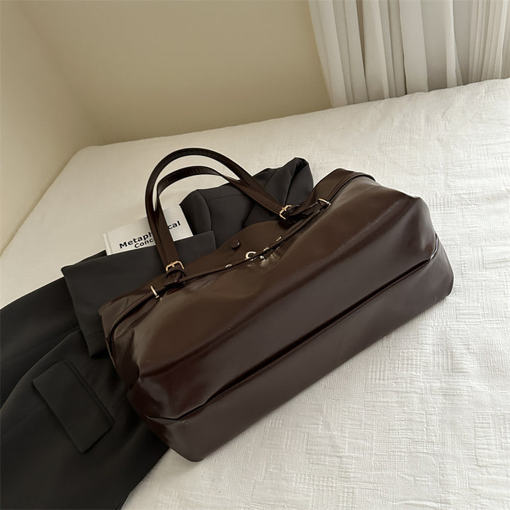 Sleek Structured Vegan Leather Tote