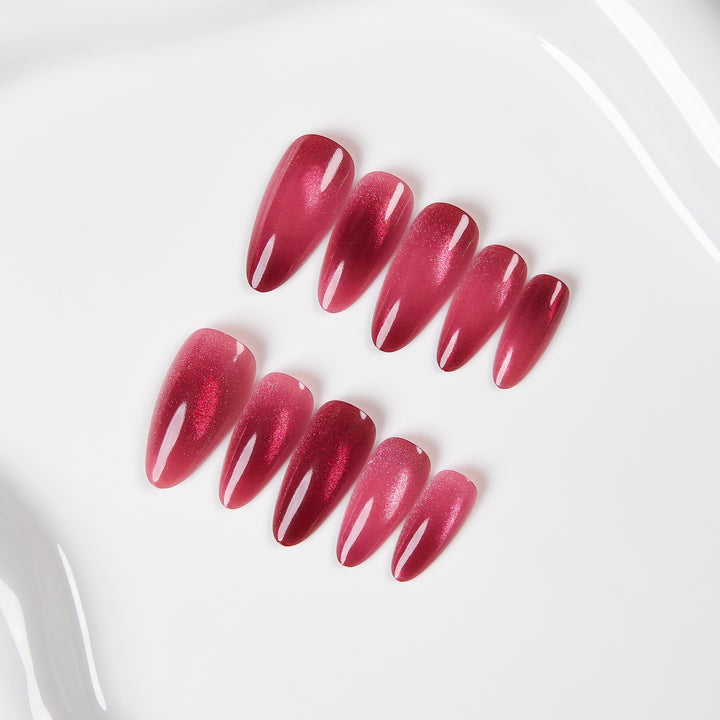 Iridescent Pointed Press-On Nail Set